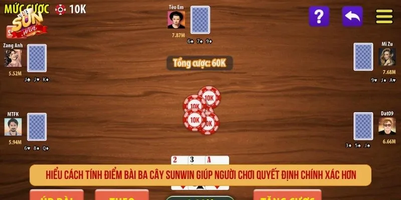 Hiểu cách tính điểm Ba Cây Sunwin giúp người chơi hạn chế nhầm lẫn